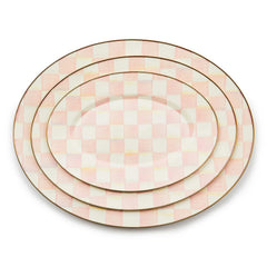MacKenzie-Childs Rosy Check Large Oval Platter