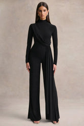 Havenna | Black High-Neck Jumpsuit