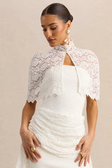 Caliro | White Lace High-Neck Short Cape
