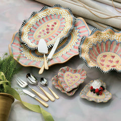 MacKenzie-Childs Gold Check Cake Serving Set
