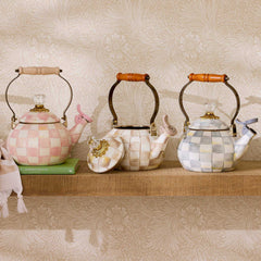Mocha Check Whistling Tea Kettle by MacKenzie-Childs