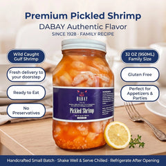 Pickled Shrimp | 32oz Jar Ready To Eat Marinated Shrimp Seafood Snack