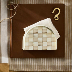 Mocha Check Napkin Holder MacKenzie-Childs