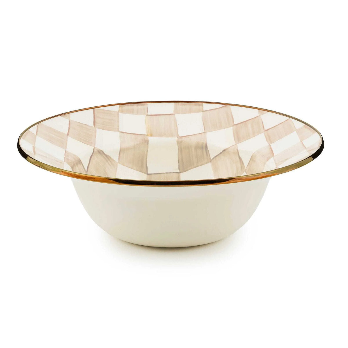 Mocha Check Serving Bowl by MacKenzie-Childs