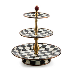 Courtly Check Enamel Three Tier Sweet Stand