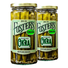 Foster's Since 1984 Pickled Okra in Jar, Original, 16oz, 2 Pack | Traditional Pickled Vegetables Recipe for over 40 years, Low Calorie Snack, Gluten Free, Fat and Preservative Free Pickles